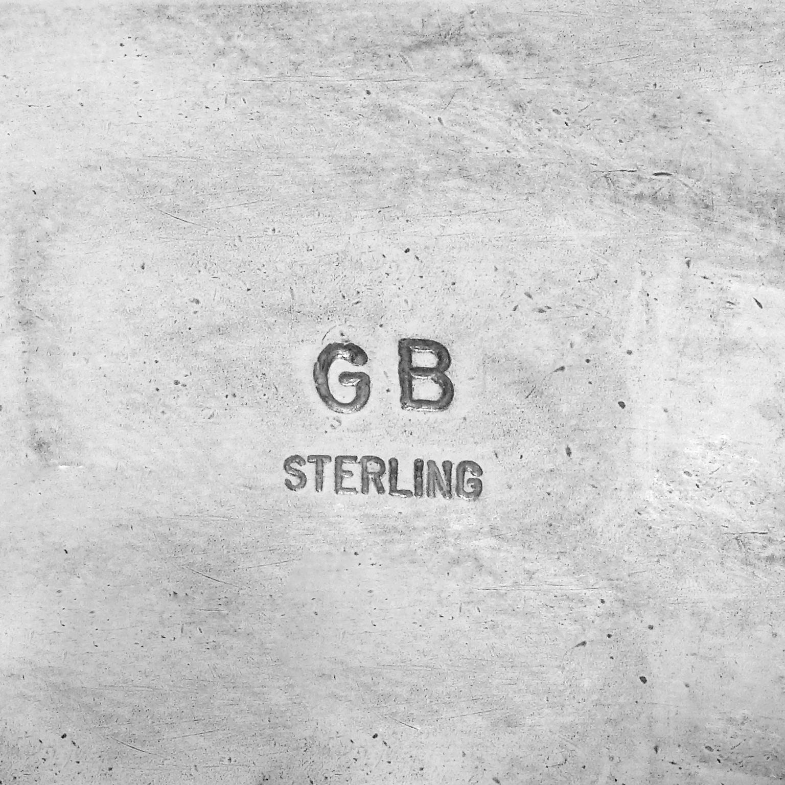 George Begay Modernistische Navajo-Manschettenknopf aus Sterlingsilber, um 1990 1
