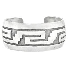 George Begay Sterling Silver Modernist Cuff Navajo, c1990s