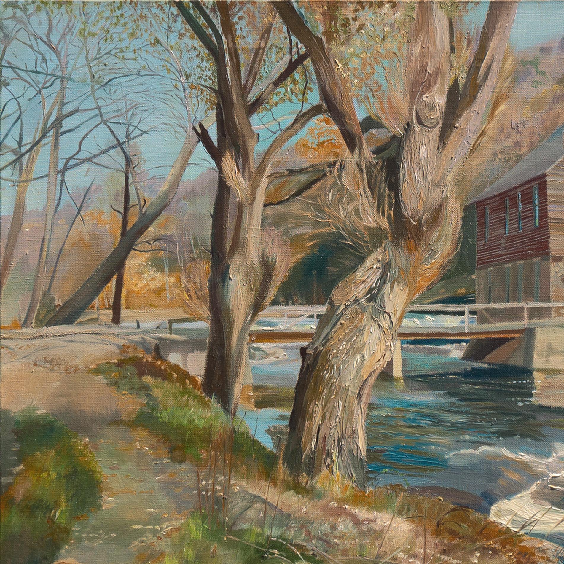 'Old Minisink Mill', Marshalls Creek, Silver Lake, PA, Doylestown Art League  - Realist Painting by George Beidler, Jr.