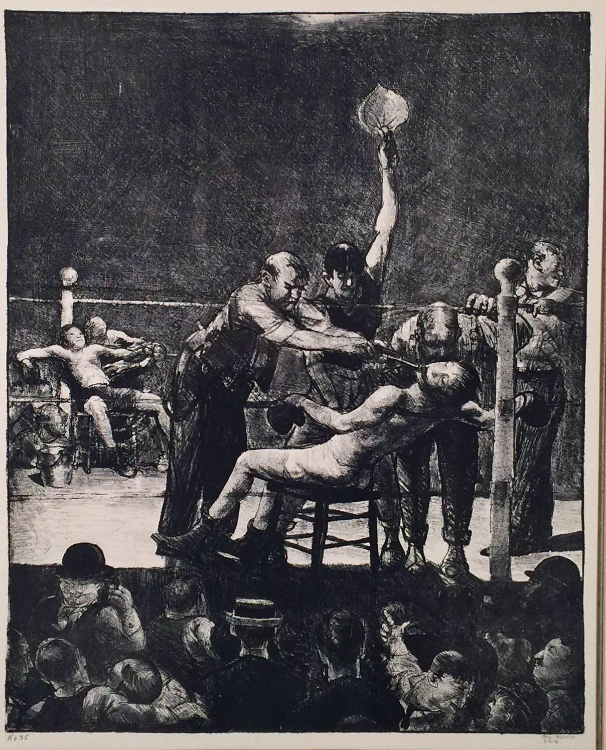 George Wesley Bellows Figurative Print - BETWEEN ROUNDS