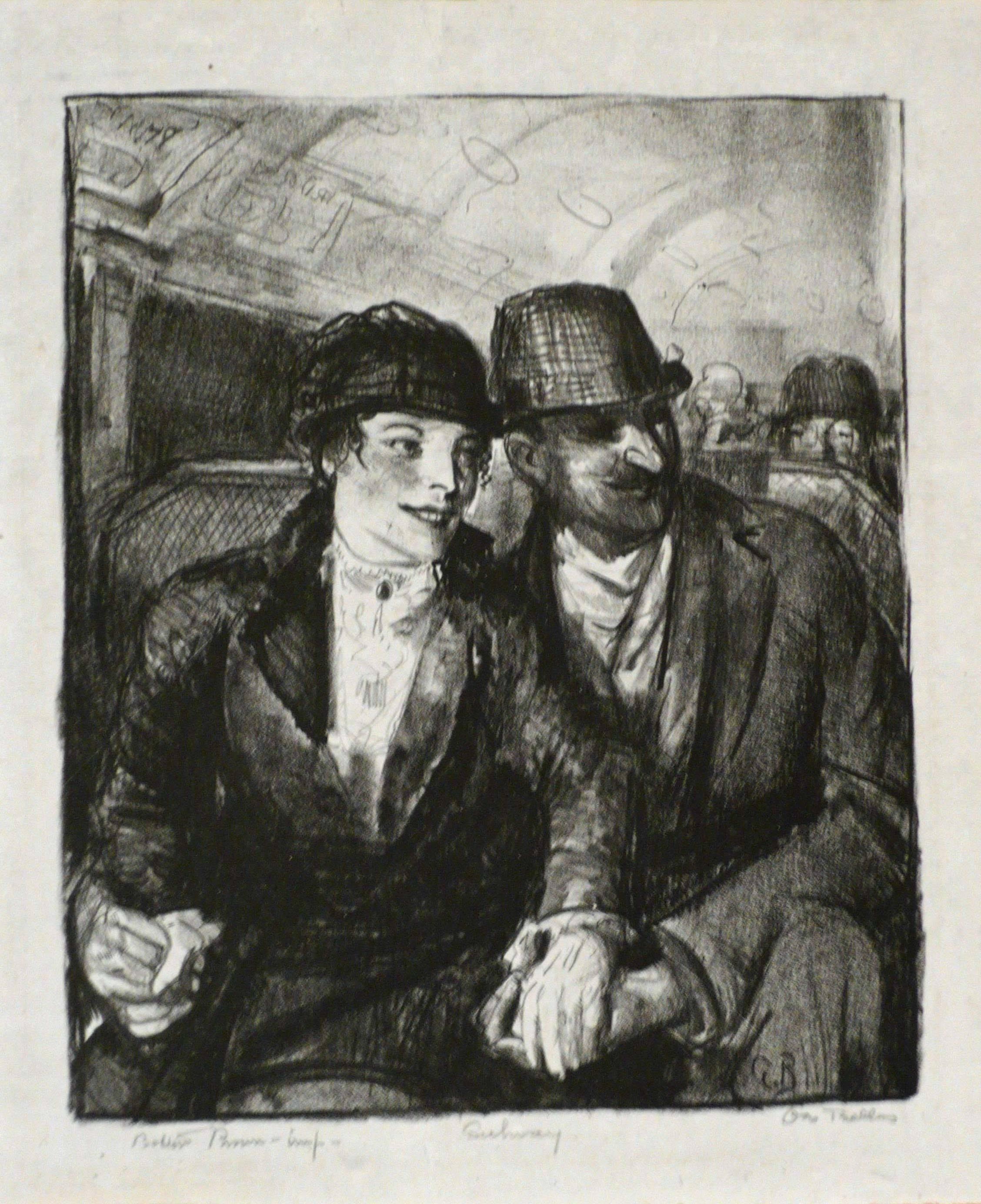 George Wesley Bellows Figurative Print - IN THE SUBWAY