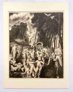 Lithographie de George Bellows, intitulée « Le jardin de la croissance », 1923