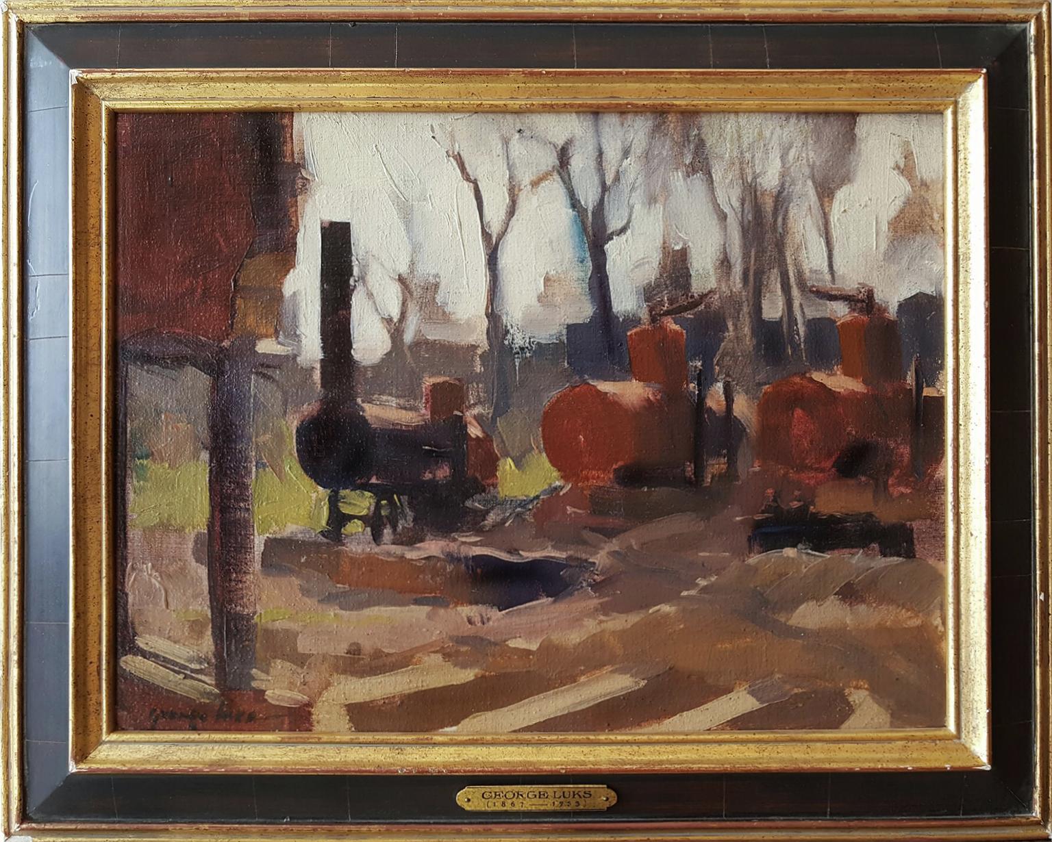 Paesaggio industriale - pennellate post-impressioniste - Painting di George Benjamin Luks