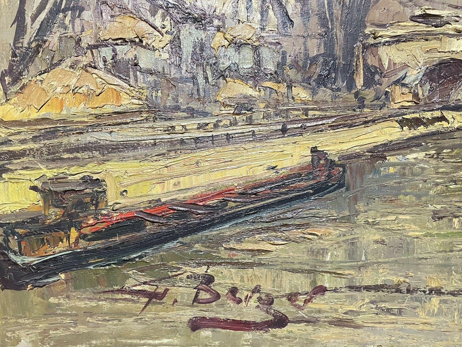 Artiste/École : Georges Berger (français 1908-1976), signé et daté 1960

Titre : La Seine, Paris

Support : peinture à l'huile sur toile, non encadrée

Taille : peinture : 23.5 x 36 pouces

Provenance : collection privée, France

Condit : Le tableau