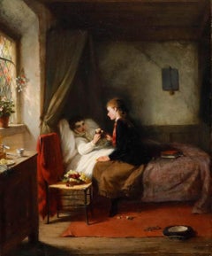 George Bernard O'Neill (1828-1917) - Late 19th Century Oil, The Convalescent