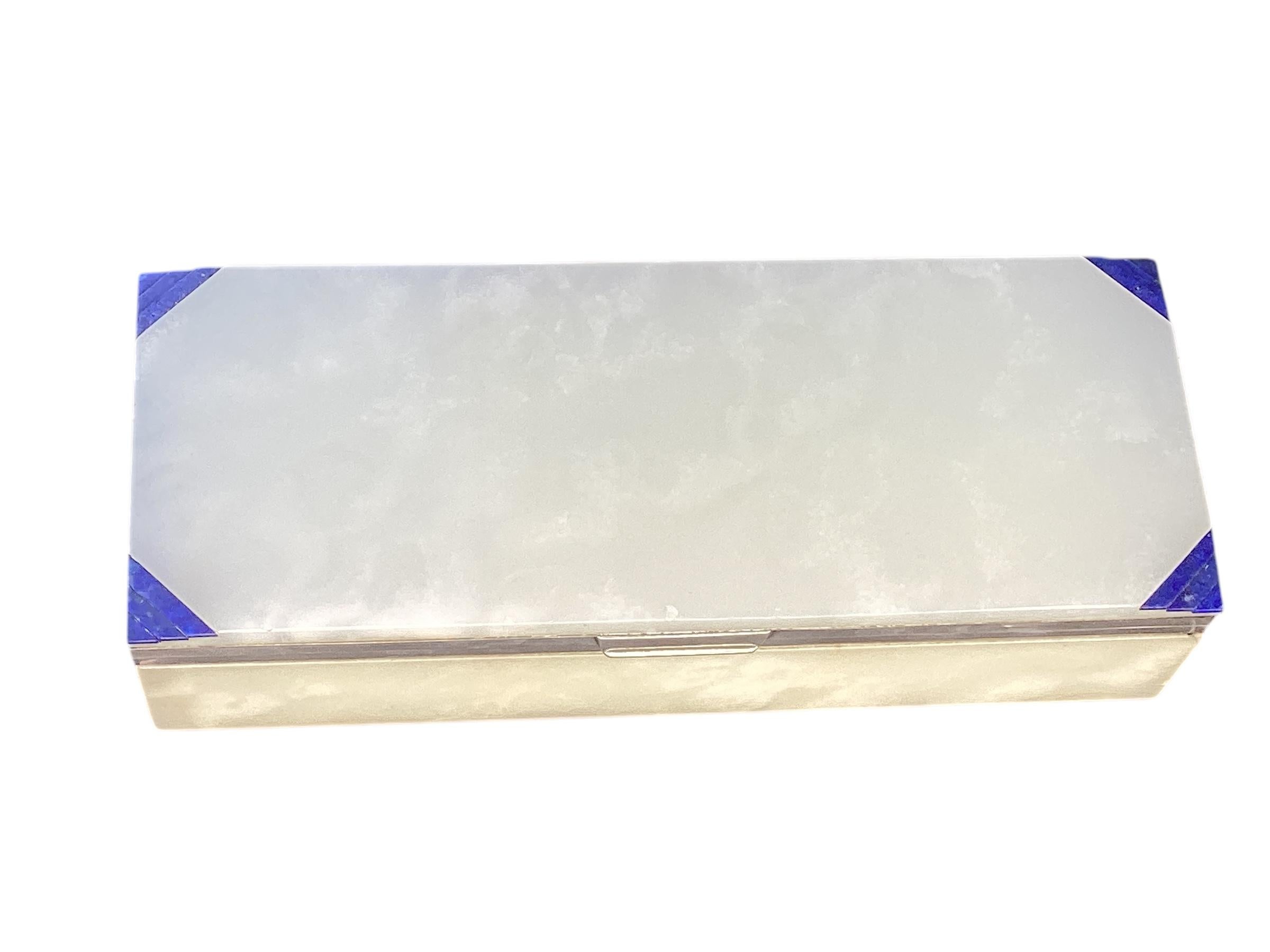 George Betjemann Art Deco in argento massiccio con onice bianca e lapis in vendita 1