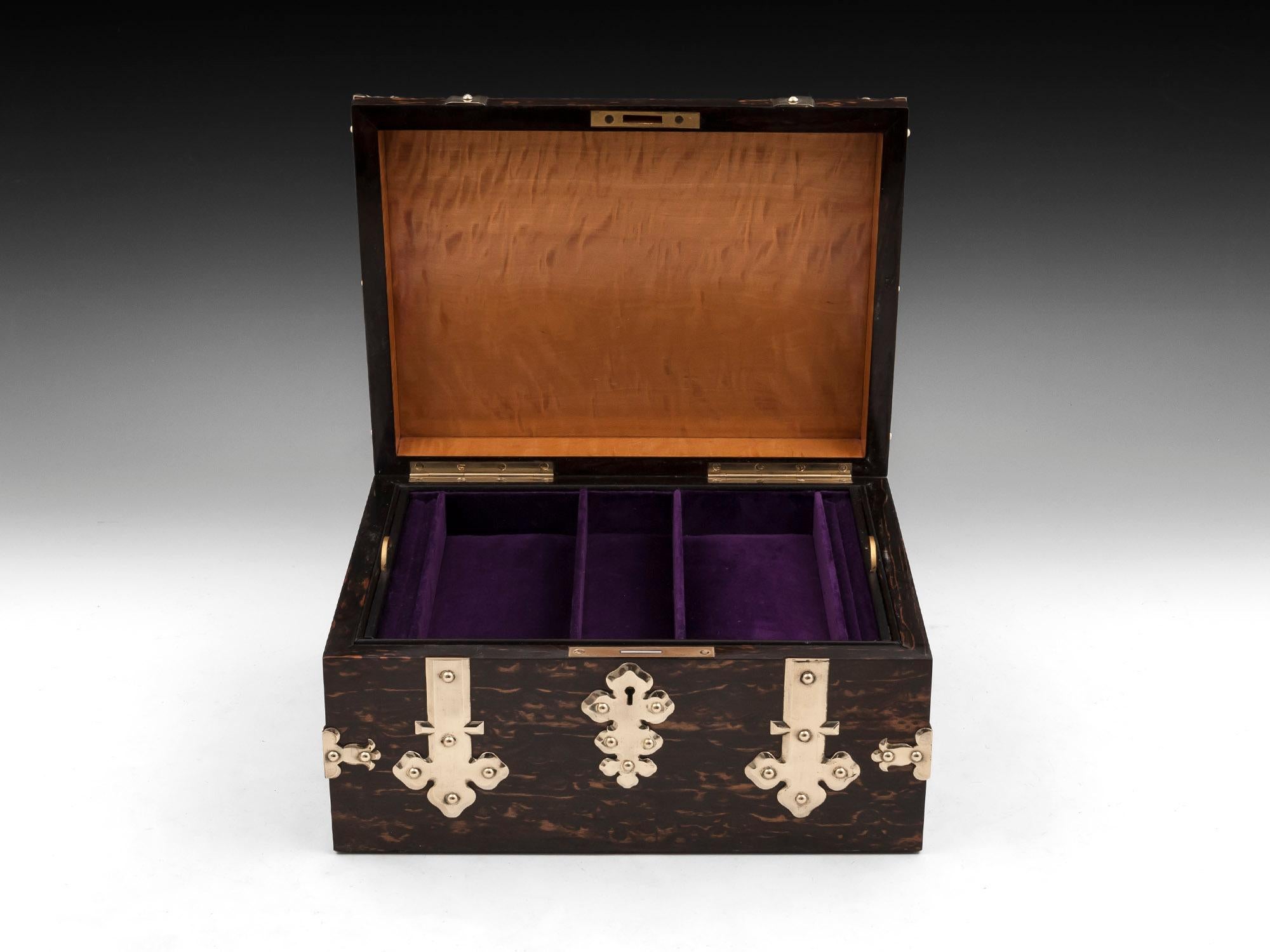 George Betjemann Coromandel Brass Jewelry Watch Box, 19th Century 2