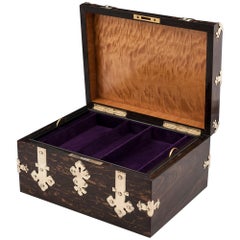 Antique George Betjemann Coromandel Brass Jewelry Watch Box, 19th Century