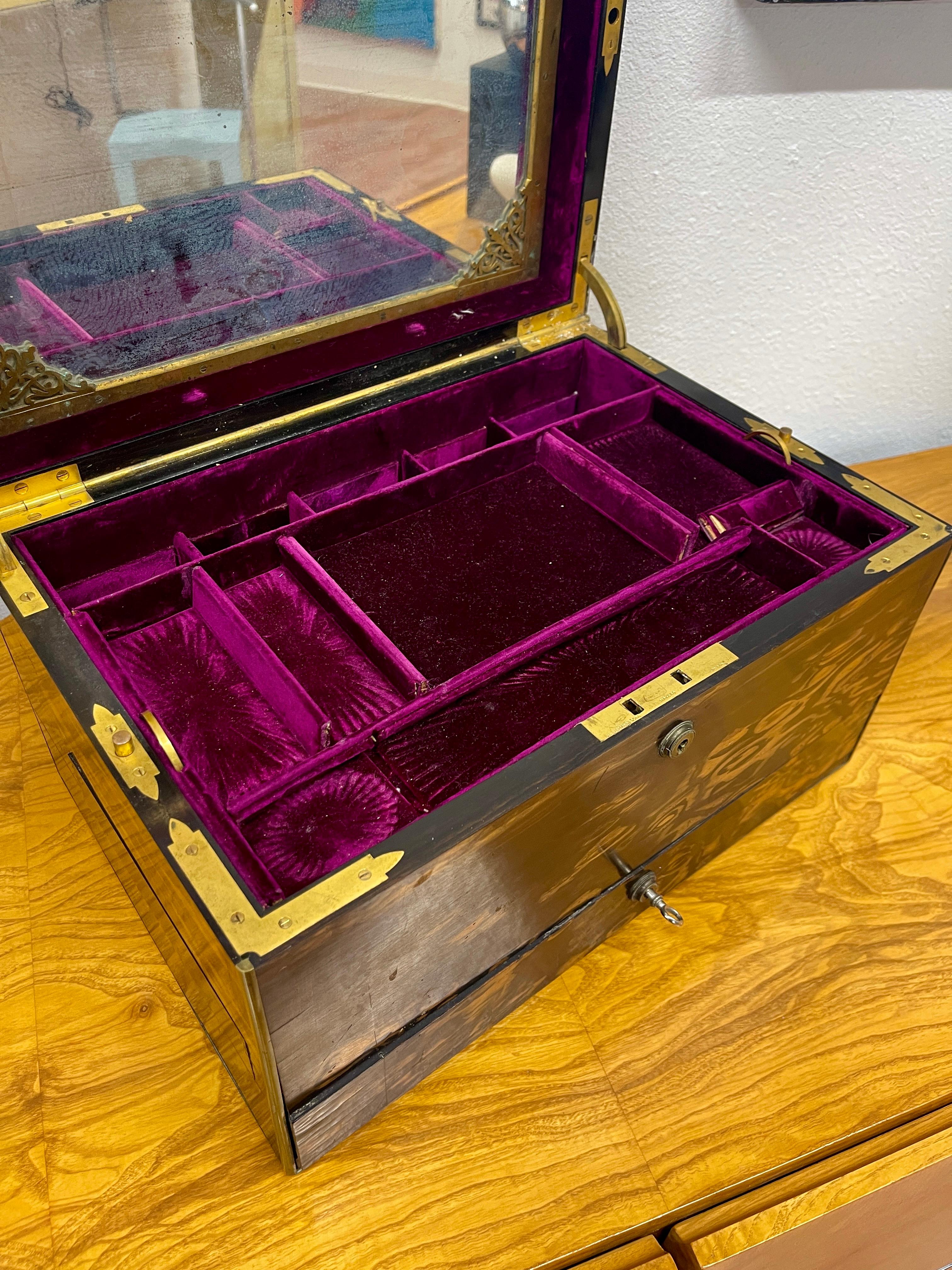 Brass George Betjemann & Sons 19th Century Calamander Box 