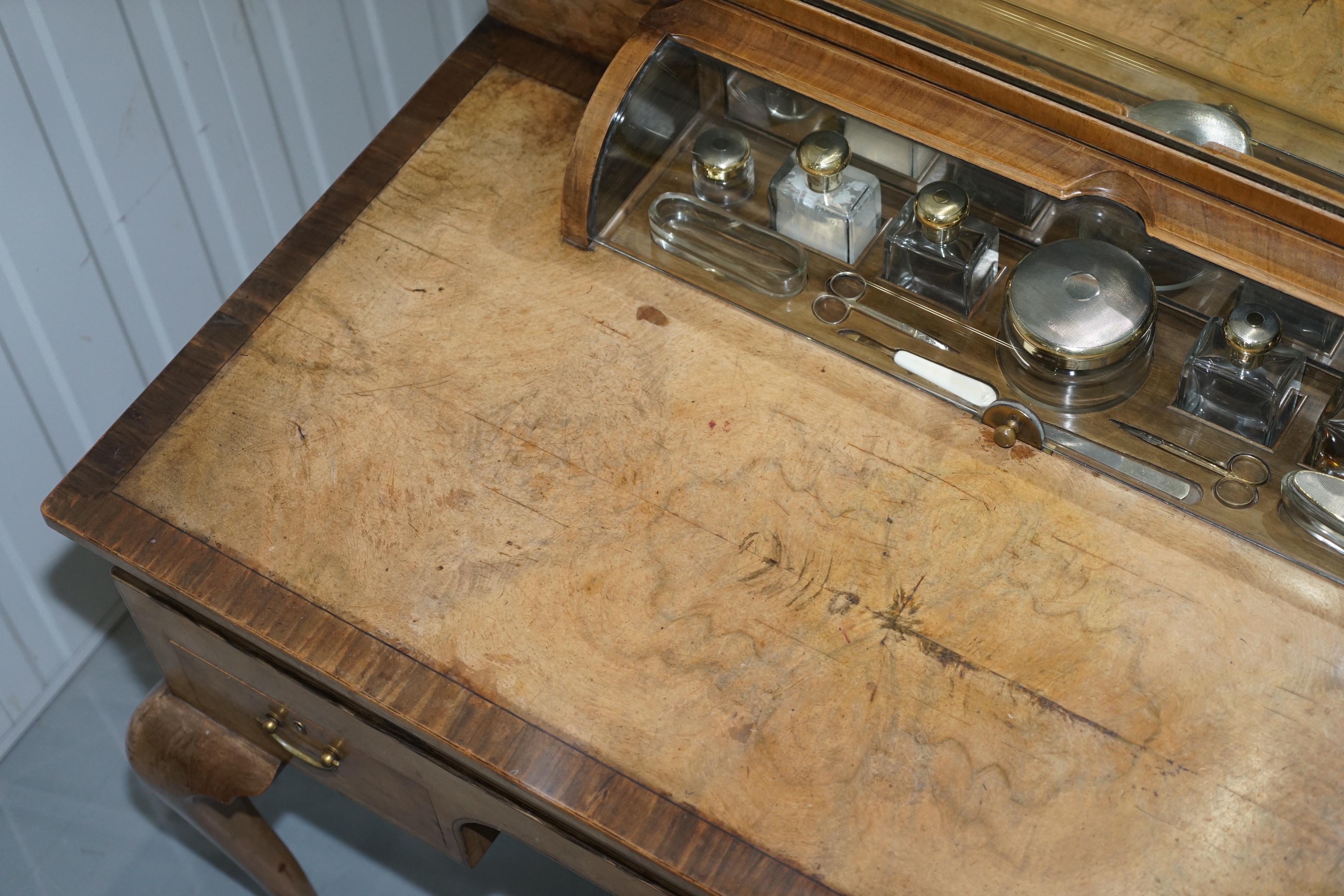 Hand-Crafted George Betjemann & Sons Metamorphic Dressing Table Sterling Silver Gold Gilt Set