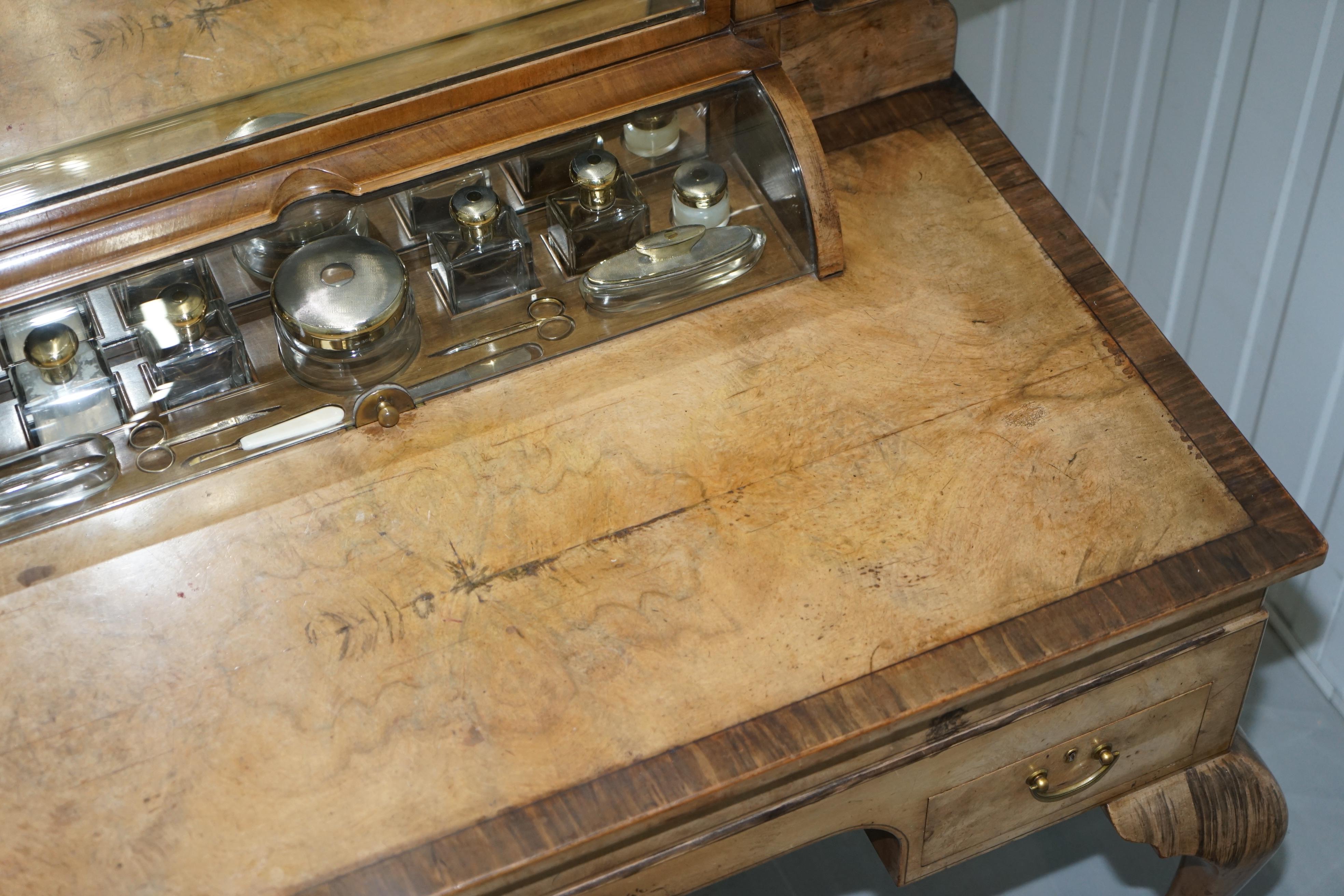 George Betjemann & Sons Metamorphic Dressing Table Sterling Silver Gold Gilt Set In Good Condition In West Sussex, Pulborough