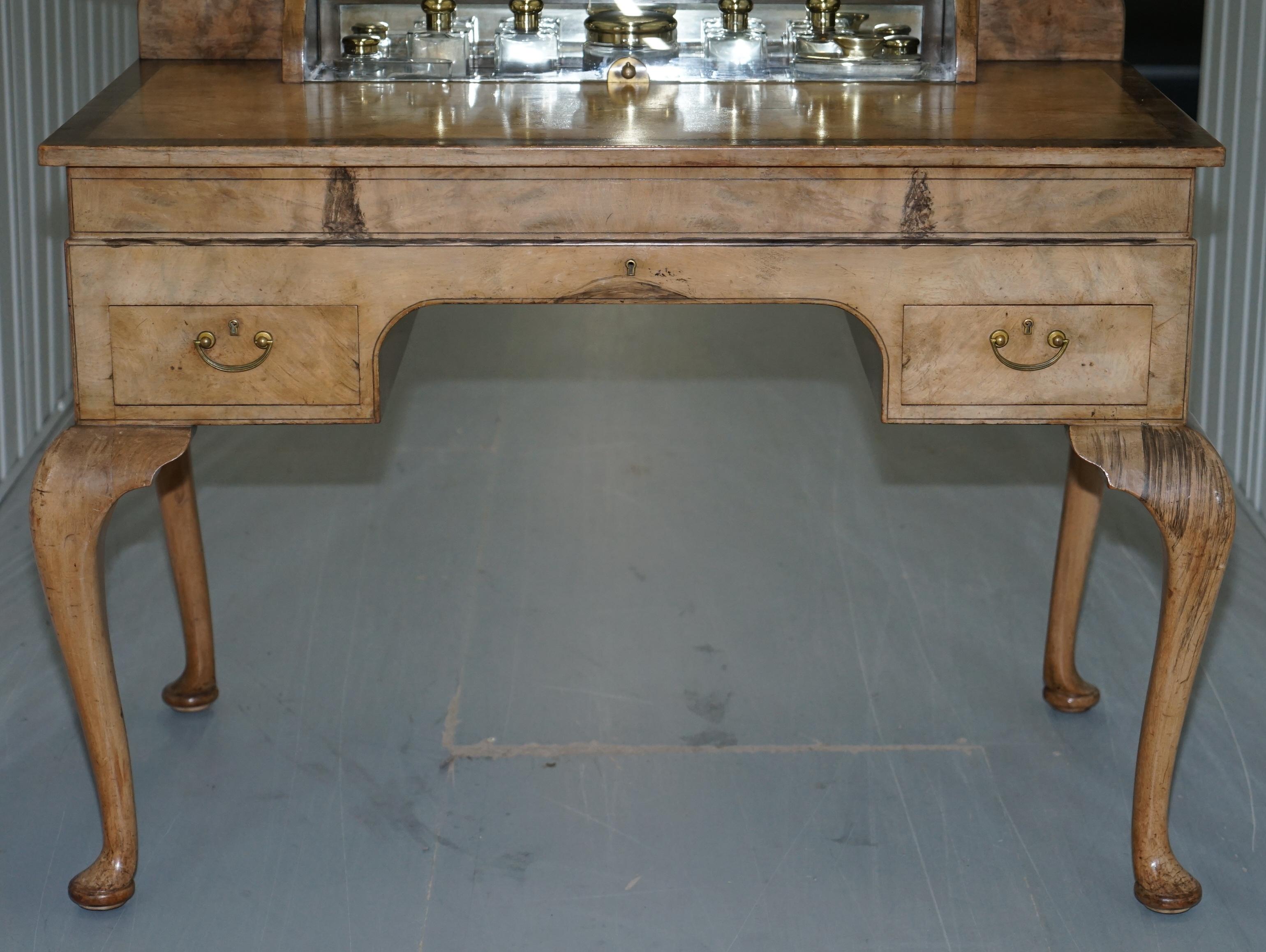 20th Century George Betjemann & Sons Metamorphic Dressing Table Sterling Silver Gold Gilt Set