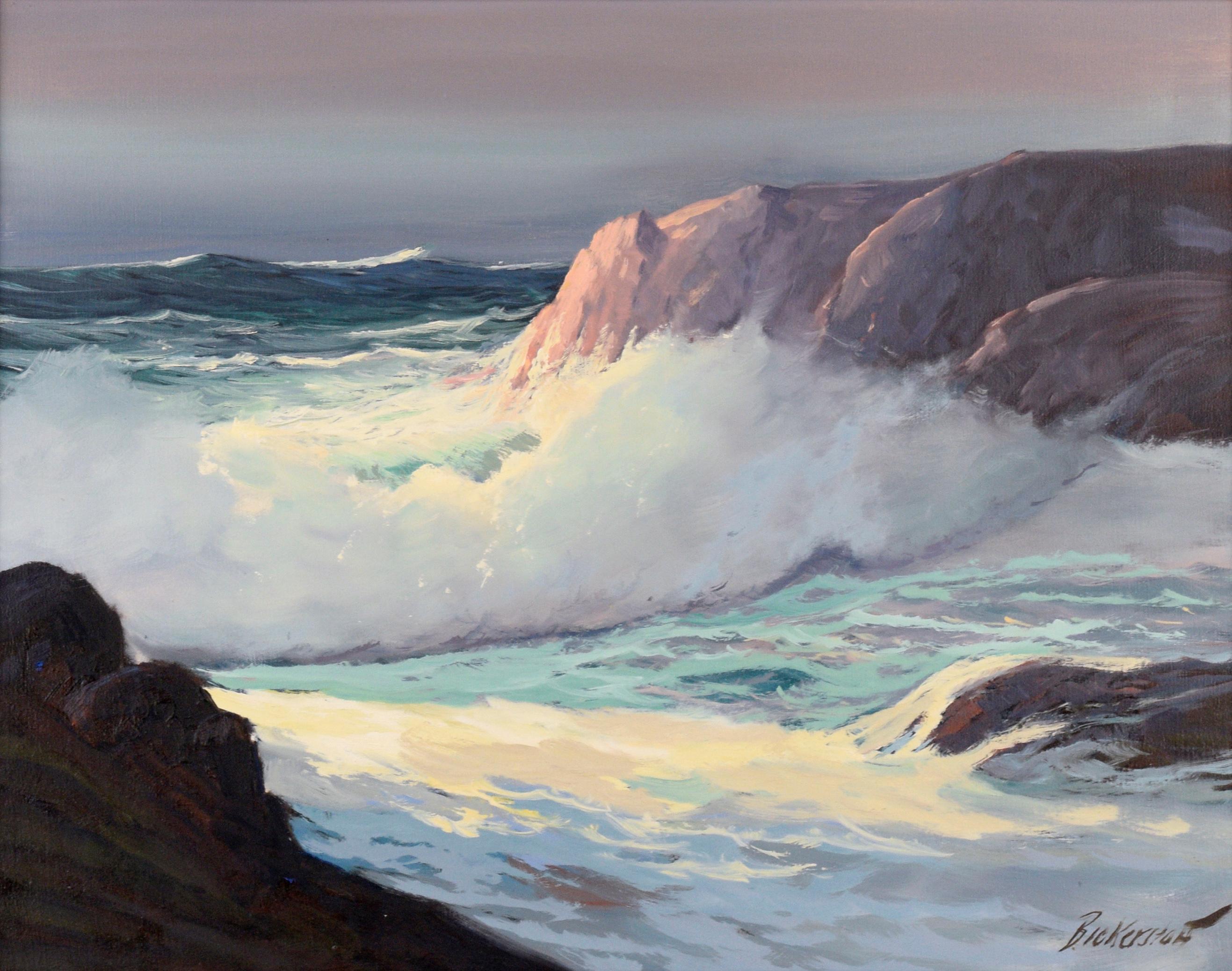 Waves Crashing into the Cove - Seascape - Painting by George Bickerstaff