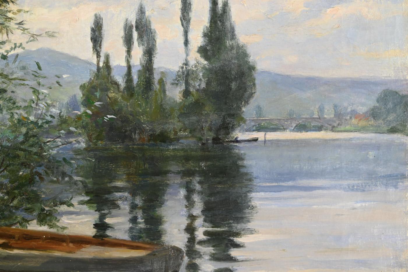 I fiordi della Senna e gli Andelys - Figurative Painting Marrone di George Binet