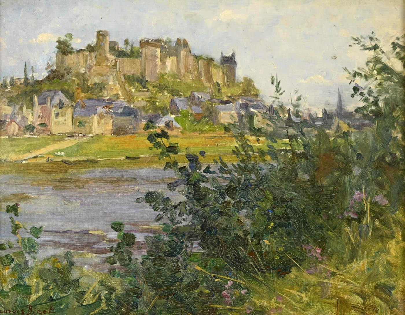 La forteresse Royale de Chinon - Impressionist Painting by George Binet