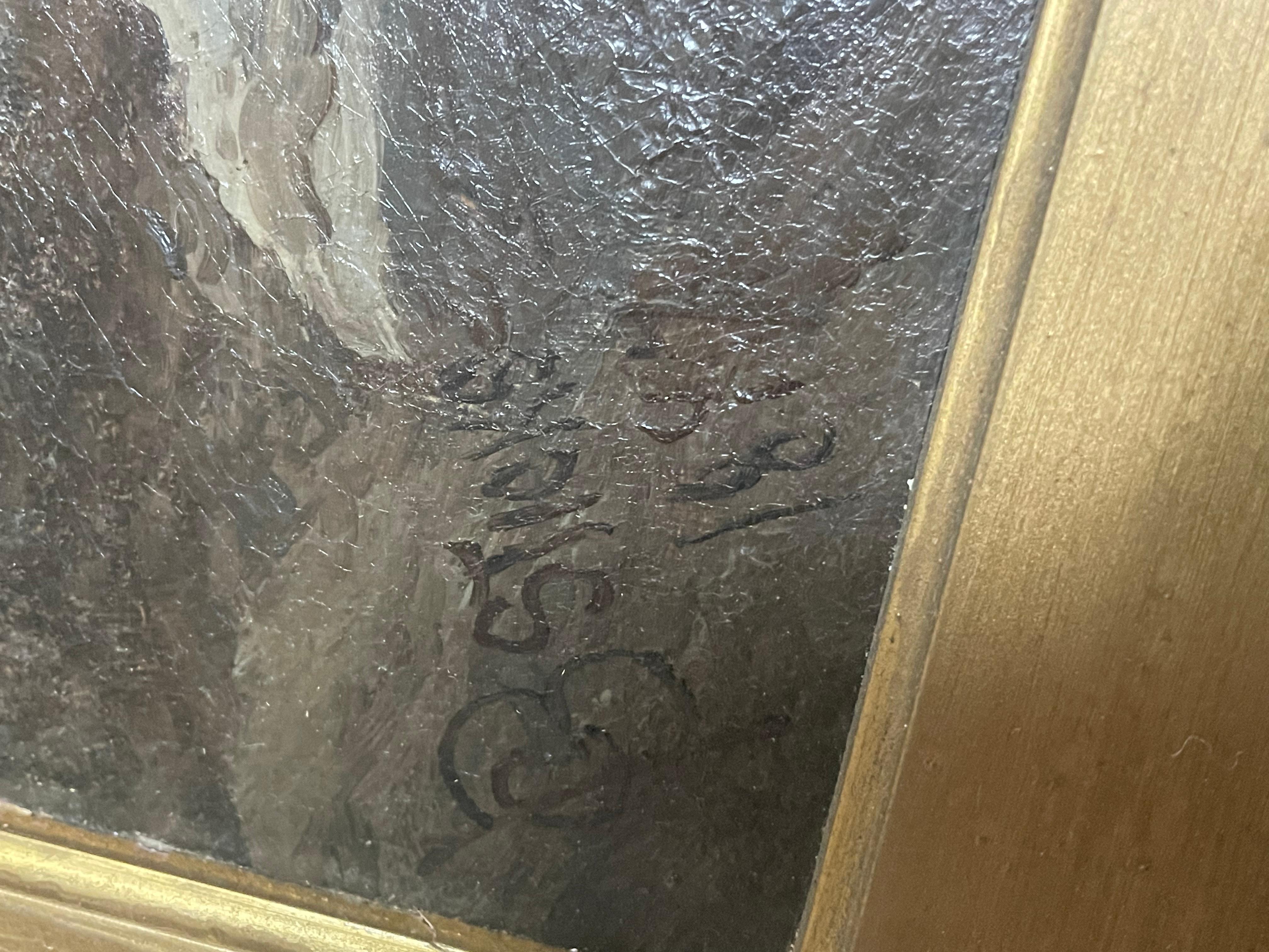 This is an George Blackie Sticks Large 1897 Original oil Painting on canvas. Unbelievable painting even better in person. Measures 52x39x4 . Condition frame is very old and beautiful it has some chips. Painting has been repaired. I’m good condition