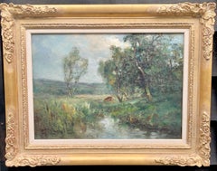 19th century English impressionist scene of the Barbizon forest