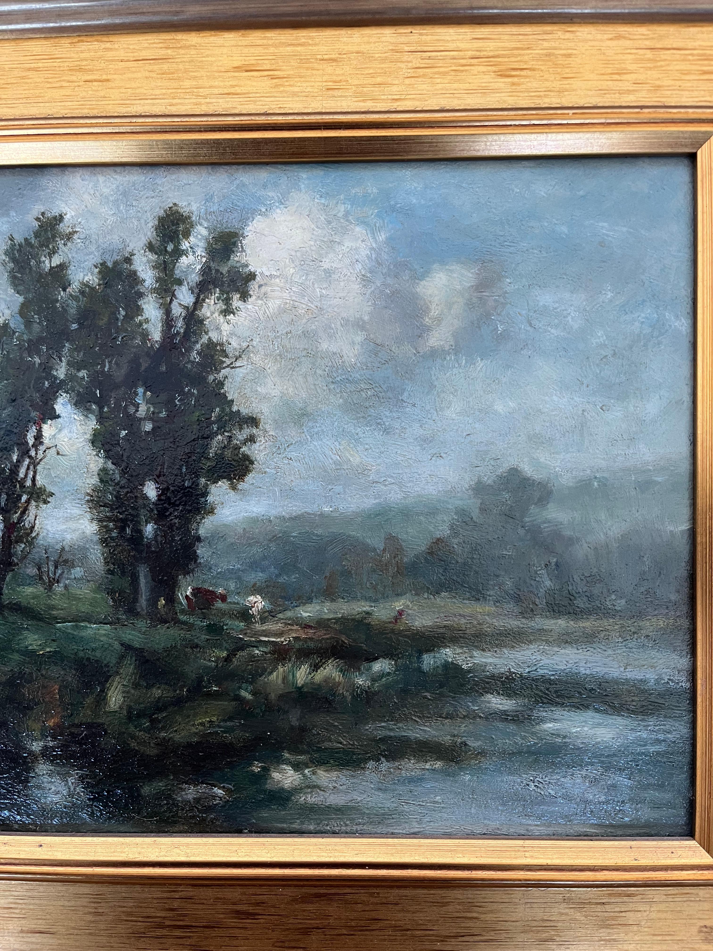 George Boyle Impressionist oil painting, Barbizon School of cows grazing en vente 9