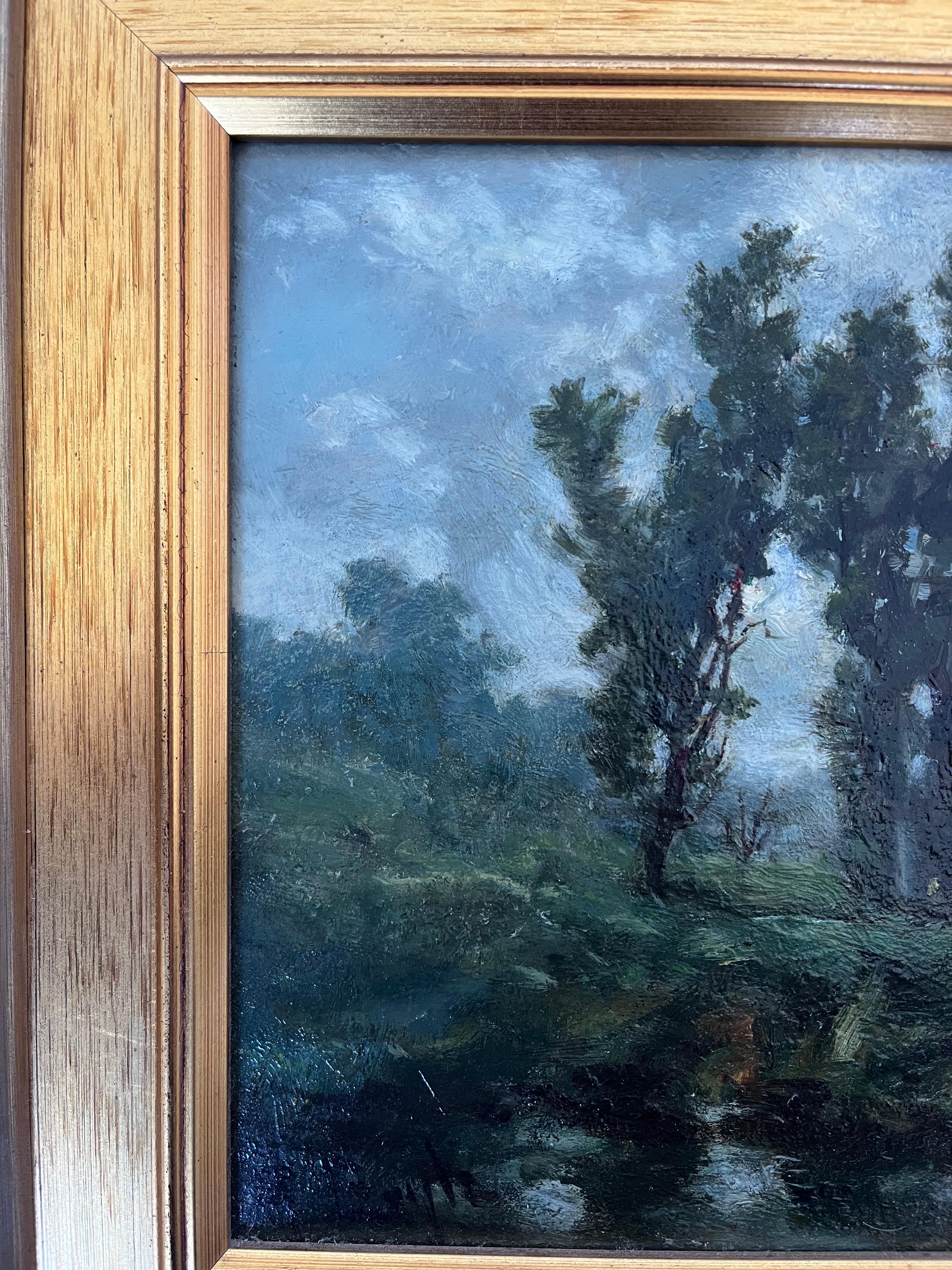 George Boyle Impressionist oil painting, Barbizon School of cows grazing en vente 10