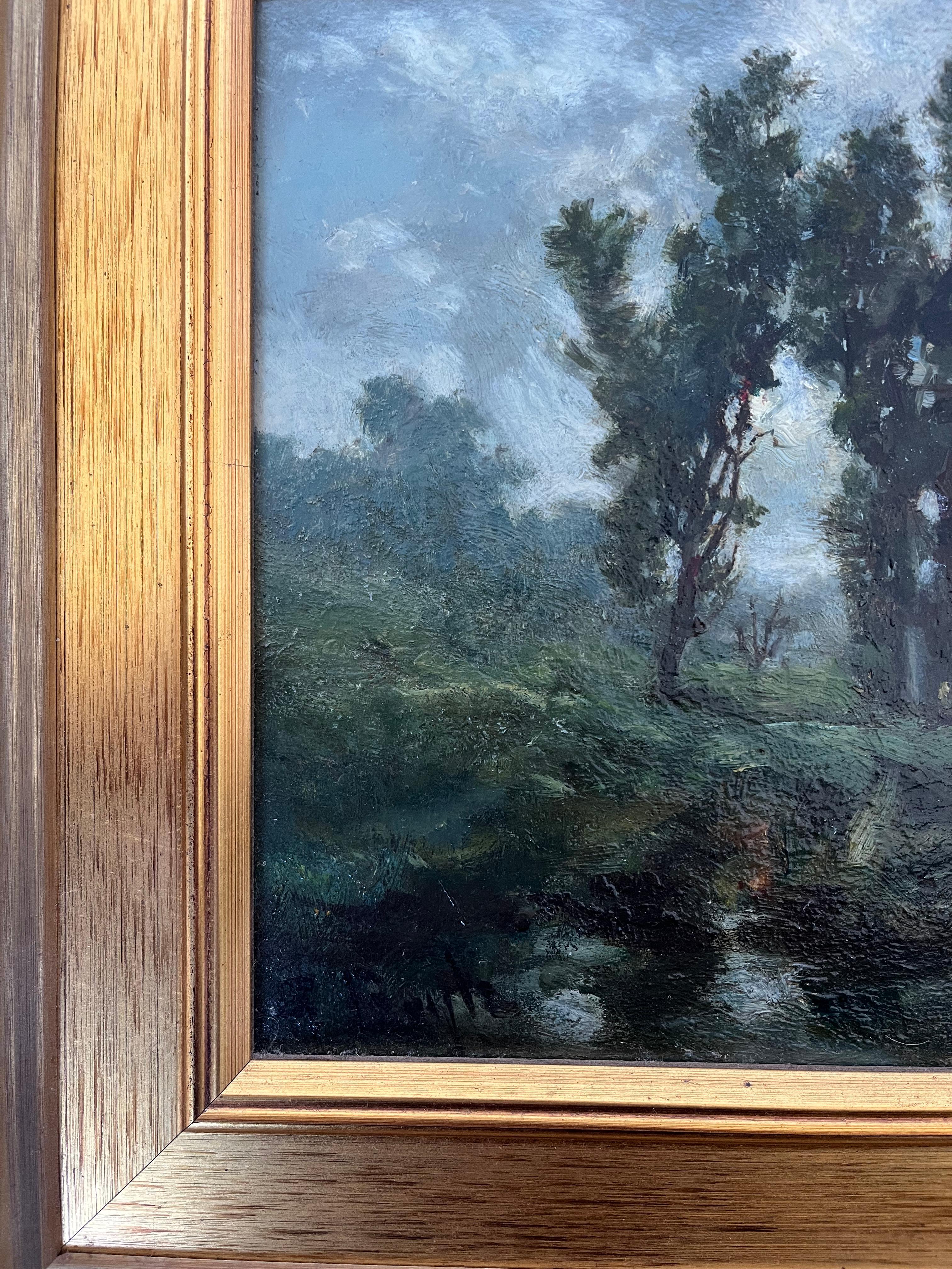 George Boyle Impressionist oil painting, Barbizon School of cows grazing en vente 3