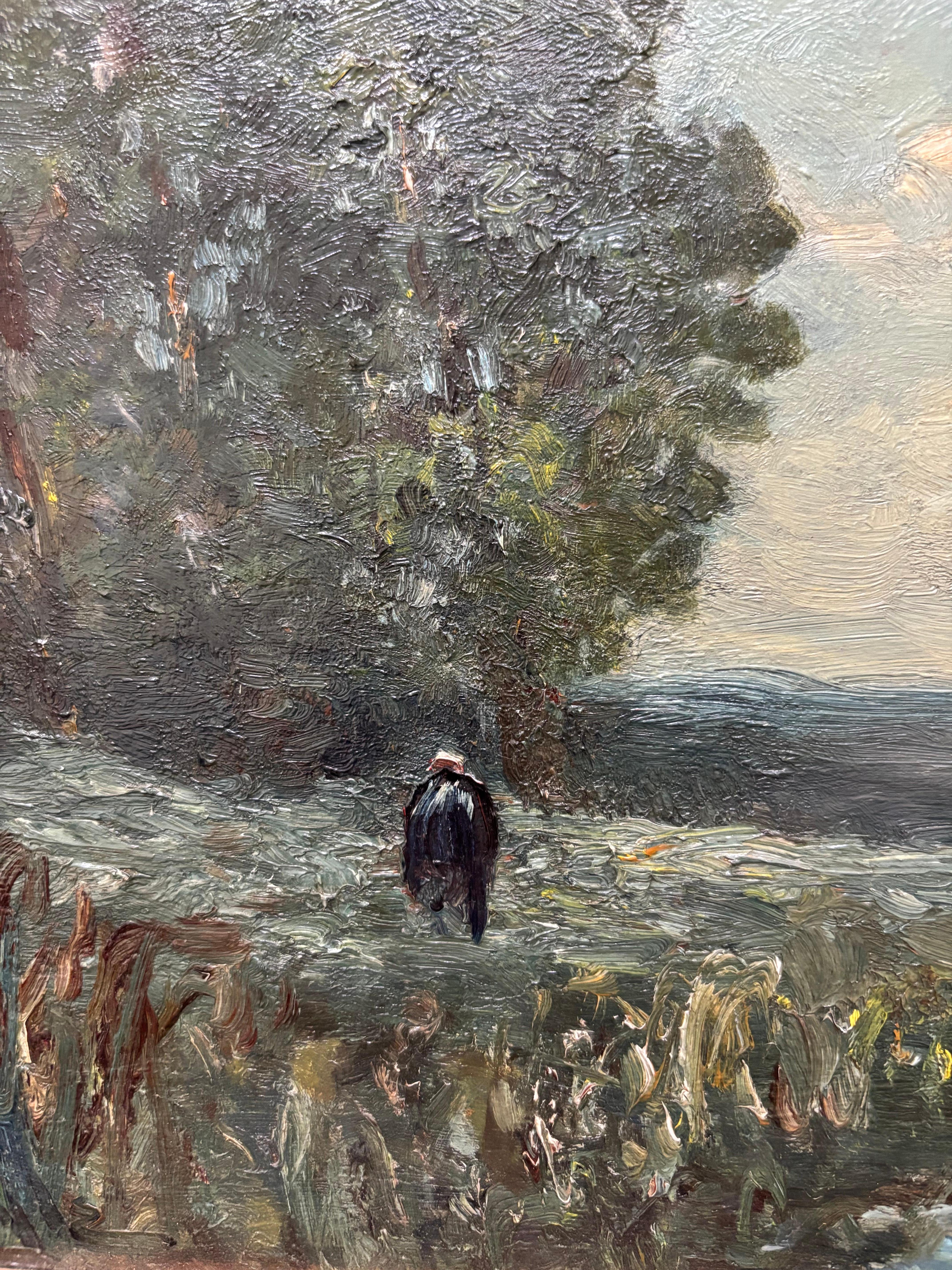 George Boyle Impressionist oil painting, Barbizon School of cows grazing For Sale 4