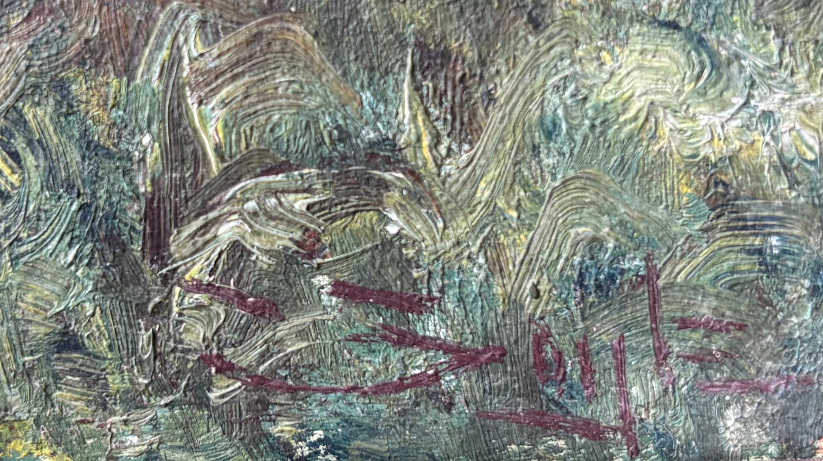 George Boyle Peinture à l'huile impressionniste, école de Barbizon d'un personnage avant le coucher du soleil en vente 9