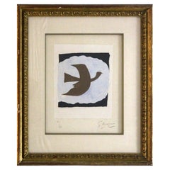 George Braque Oiseau Bistre 1960, signierte moderne Lithographie, 11/75, gerahmt