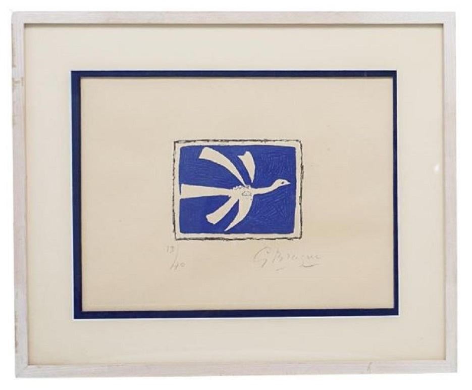 Août (Oiseau en vol) - Print de George Braque