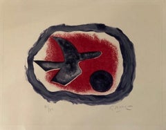 Bird on carmine background (Bird XIV)
