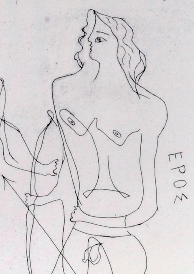 Eurybia und Eros (Französische Schule), Print, von George Braque