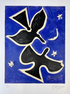 Georges Braque ( 1882 – 1963 ) – Deux Oiseaux – hand-signed lithograph on Arches