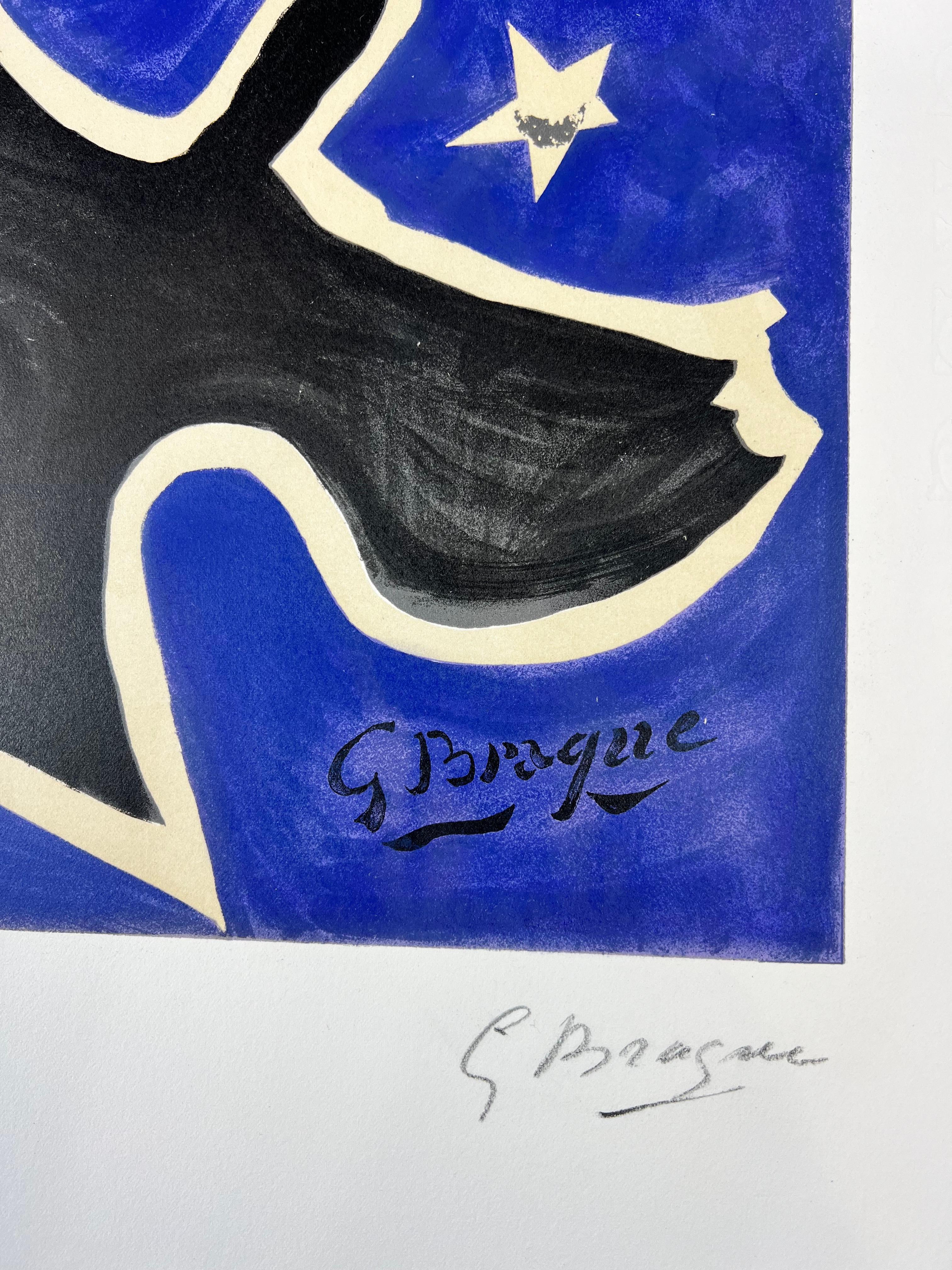 Georges Braque ( 1882 – 1963 ) – Deux Oiseaux – hand-signed lithograph on Arches 1