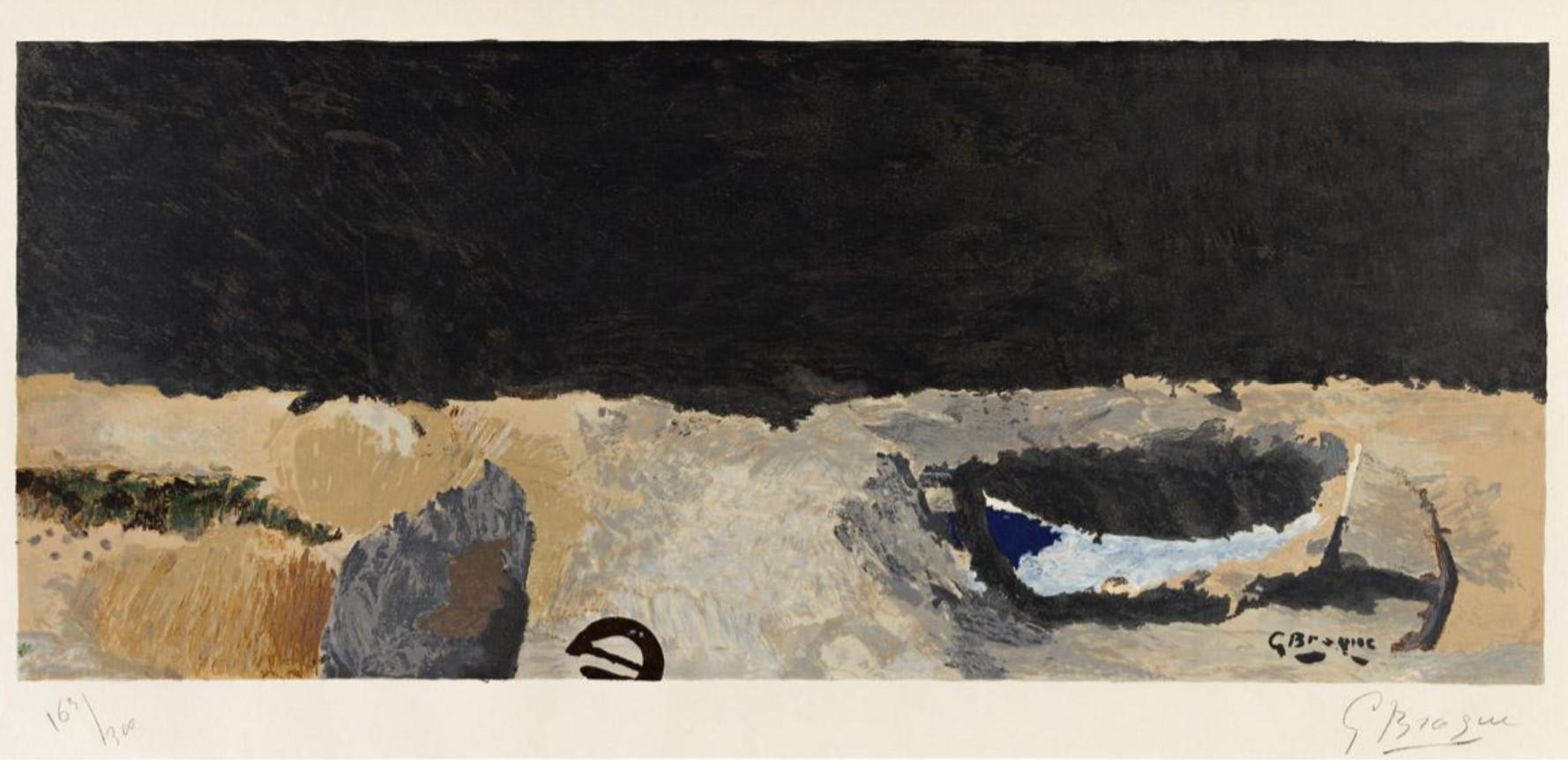 George Braque Landscape Print - La Barque sur la Greve (Boat on a Beach)