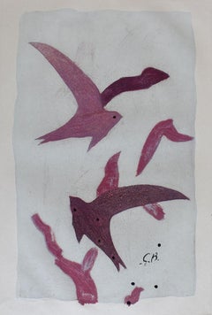 Pink Birds from: Painted Words  Paroles Peintes- French Birds