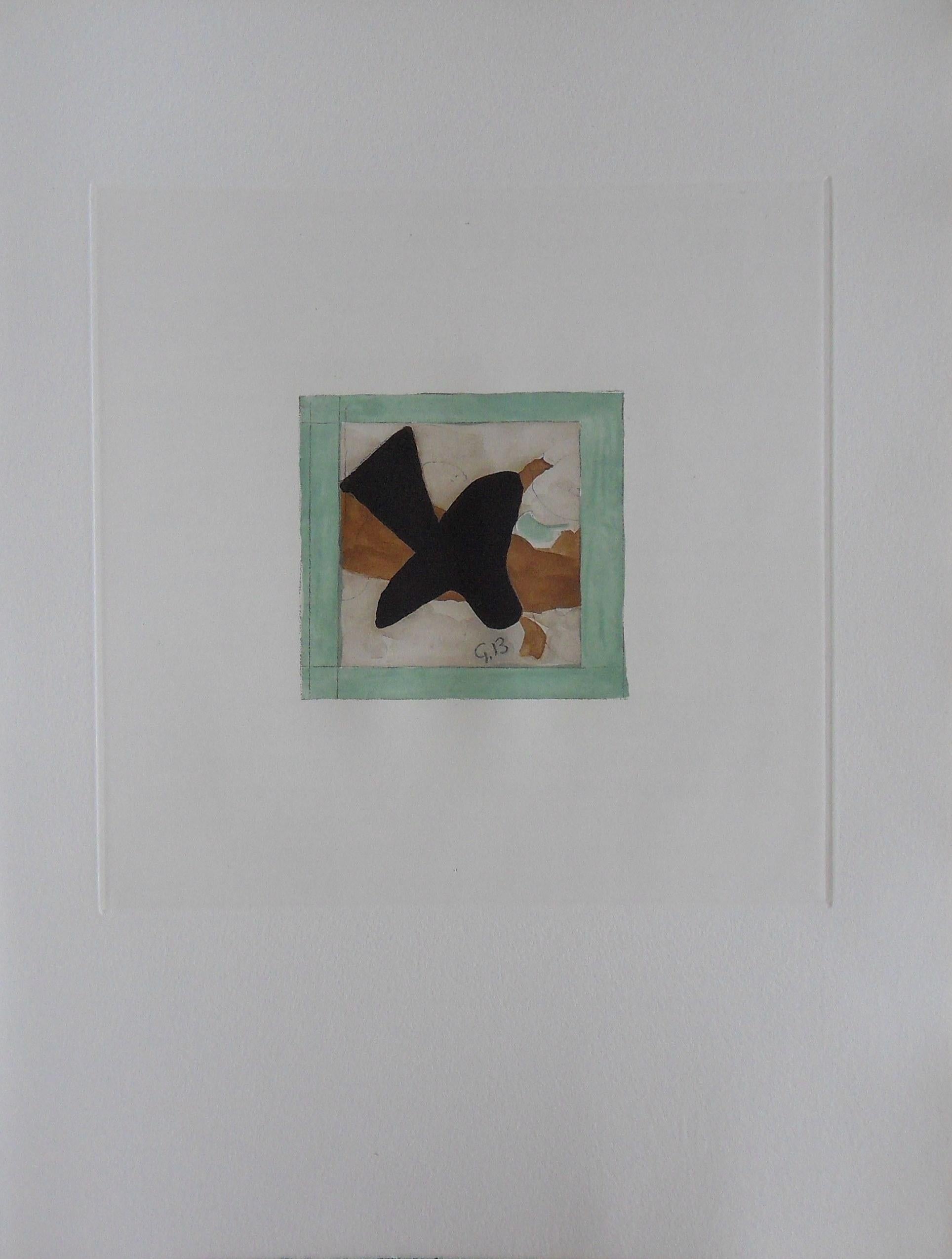 Georges Braque
The bird

Etching in colors (Crommelynck workshop)
Signed in the plate with the monogram
Edition of 250 copies not numbered 
On Arches vellum 38 x 28 cm (c. 15 x 11 in)

REFERENCES : Catalog raisonne Orozco 