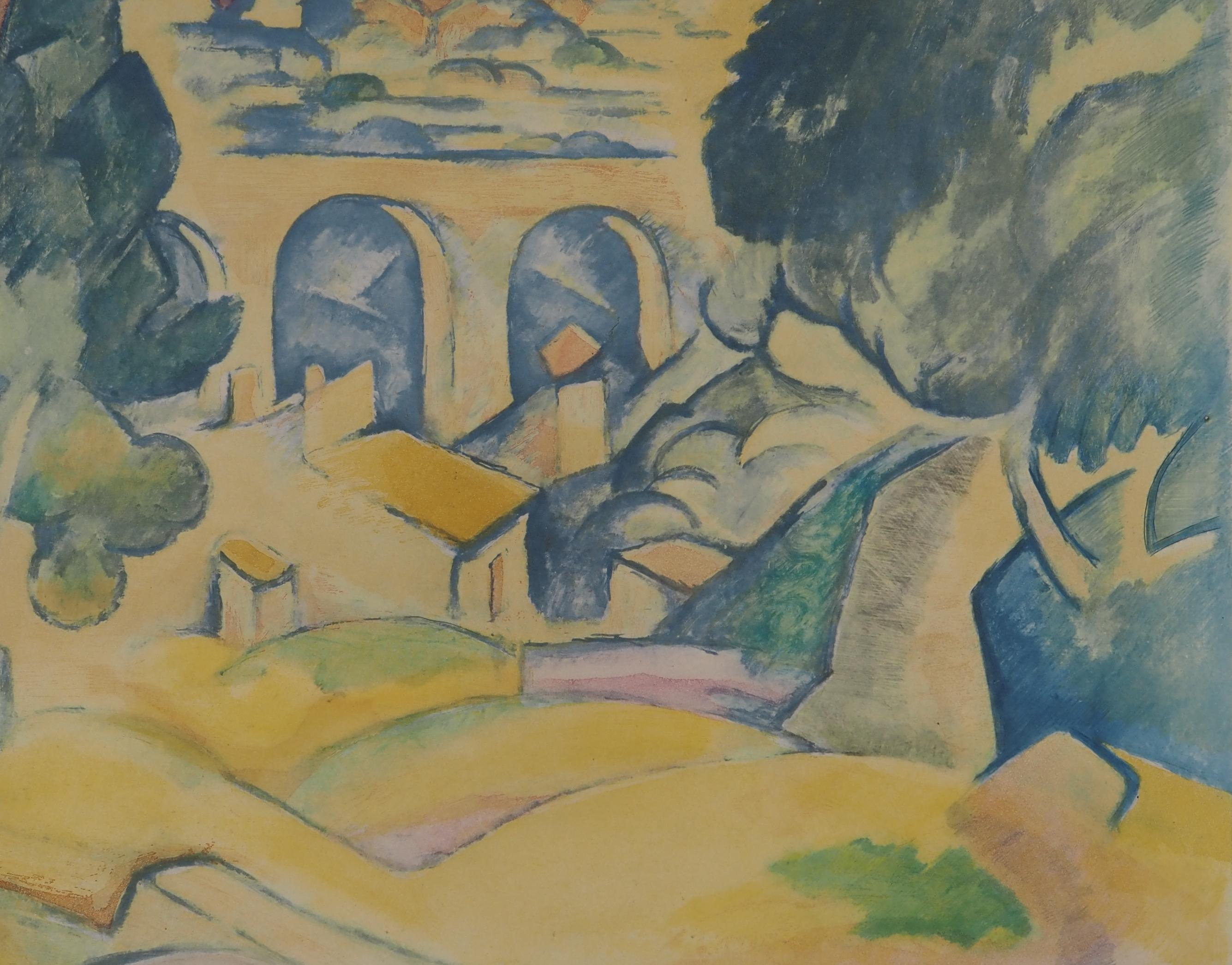 Tribute to Cezanne: Estaque Bridge – Original-Radierung, SIGNED (Orozco #776) im Angebot 1
