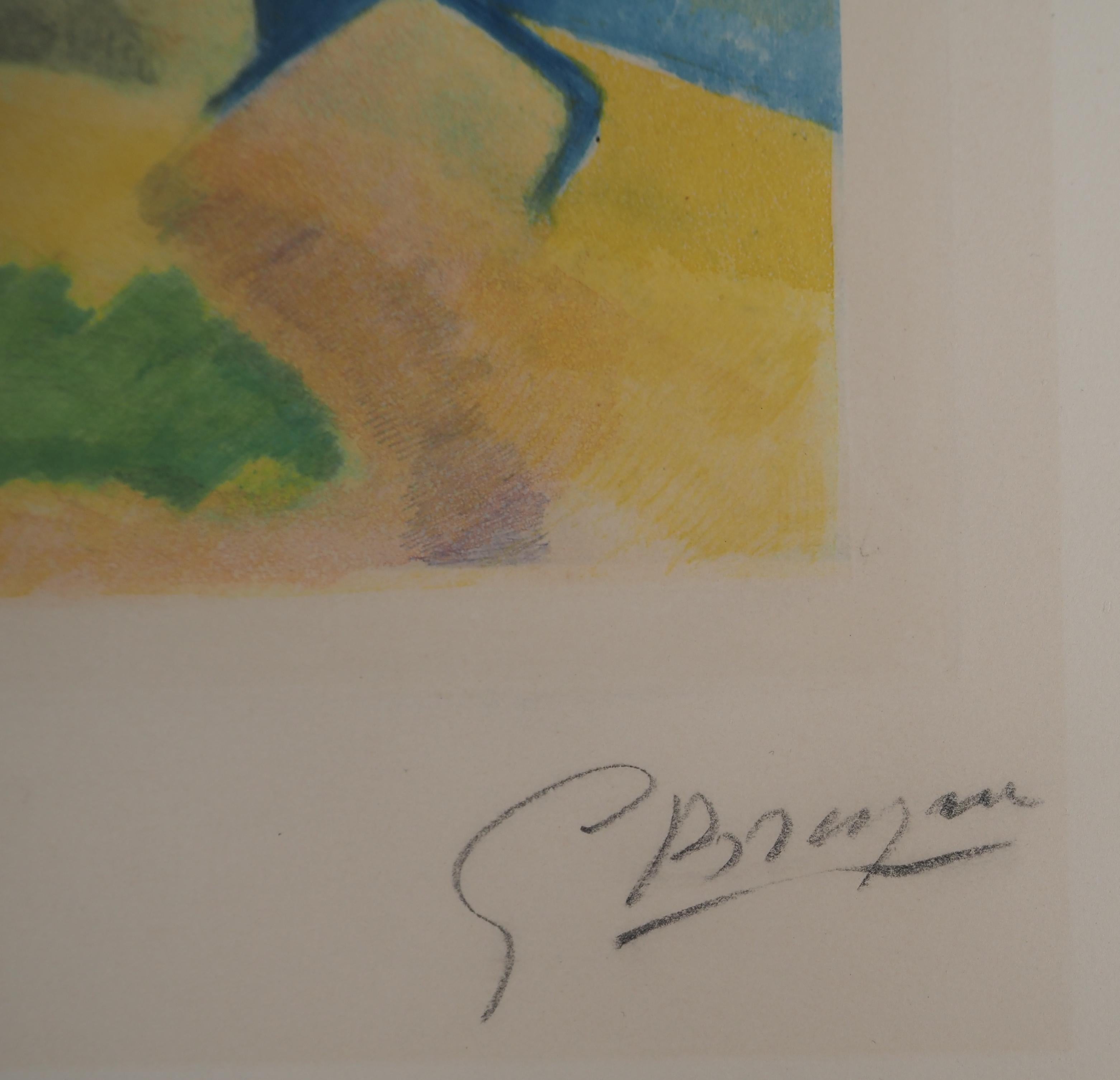 Tribute to Cezanne: Estaque Bridge – Original-Radierung, SIGNED (Orozco #776) im Angebot 3
