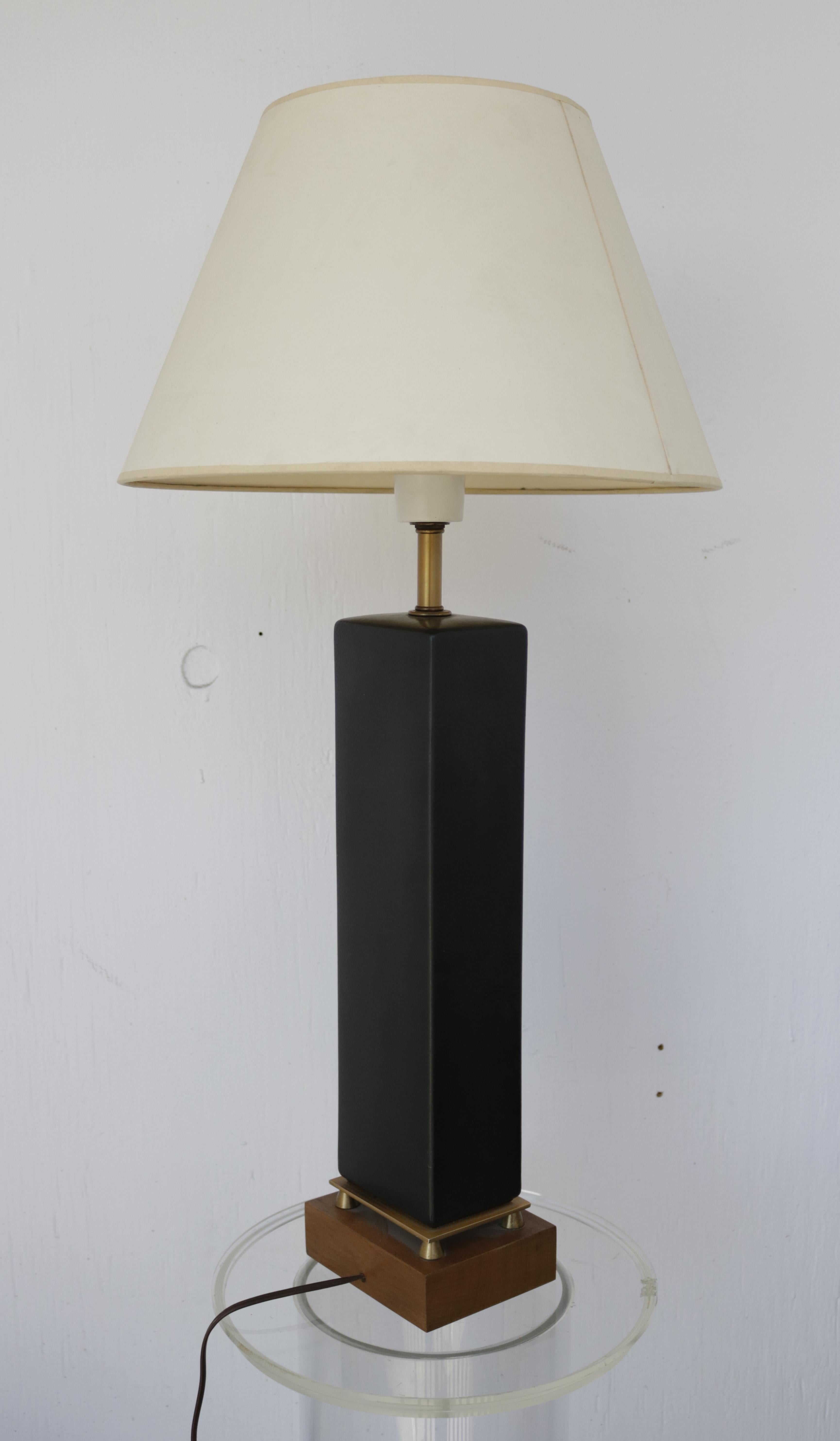 Mid-Century Modern George Briard 1960s Black and Gold Ceramic Table Lamp