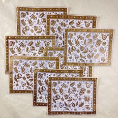 George Briard Cocktail Napkins, Persian Garden, Gold Paisley – Set of 8 Boxed