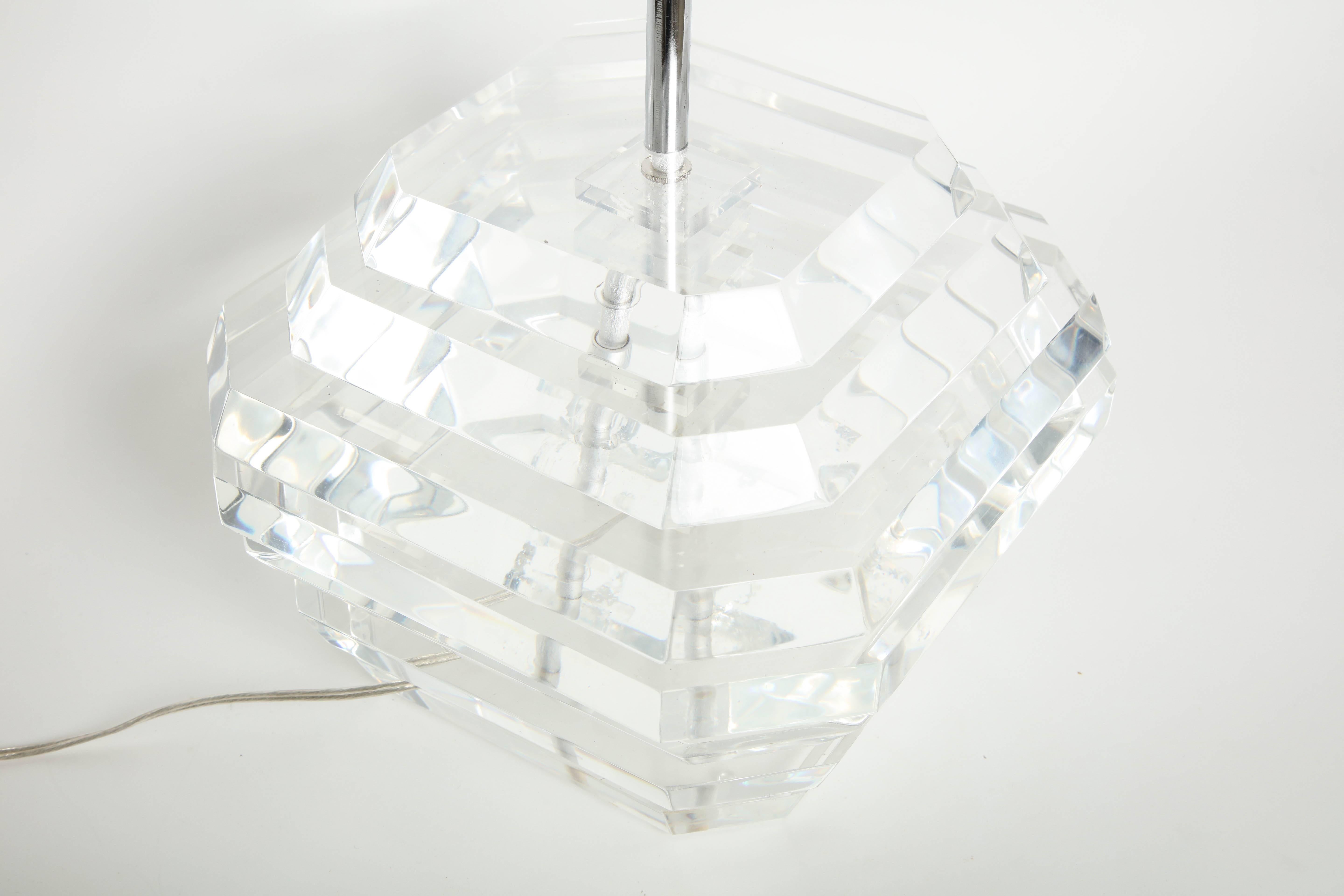 George Bullio Lucite Lamps In Excellent Condition For Sale In New York, NY