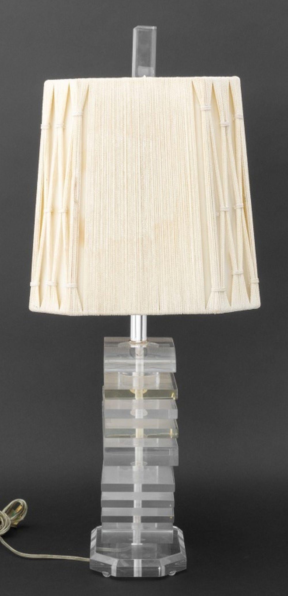George Bullio Stacked Lucite Table Lamp For Sale 2