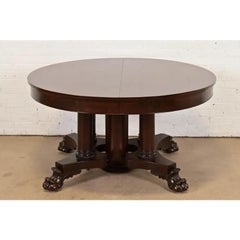 George C. Flint Co. Victorian Mahogany Extension Dining Table, Newly Refinished
