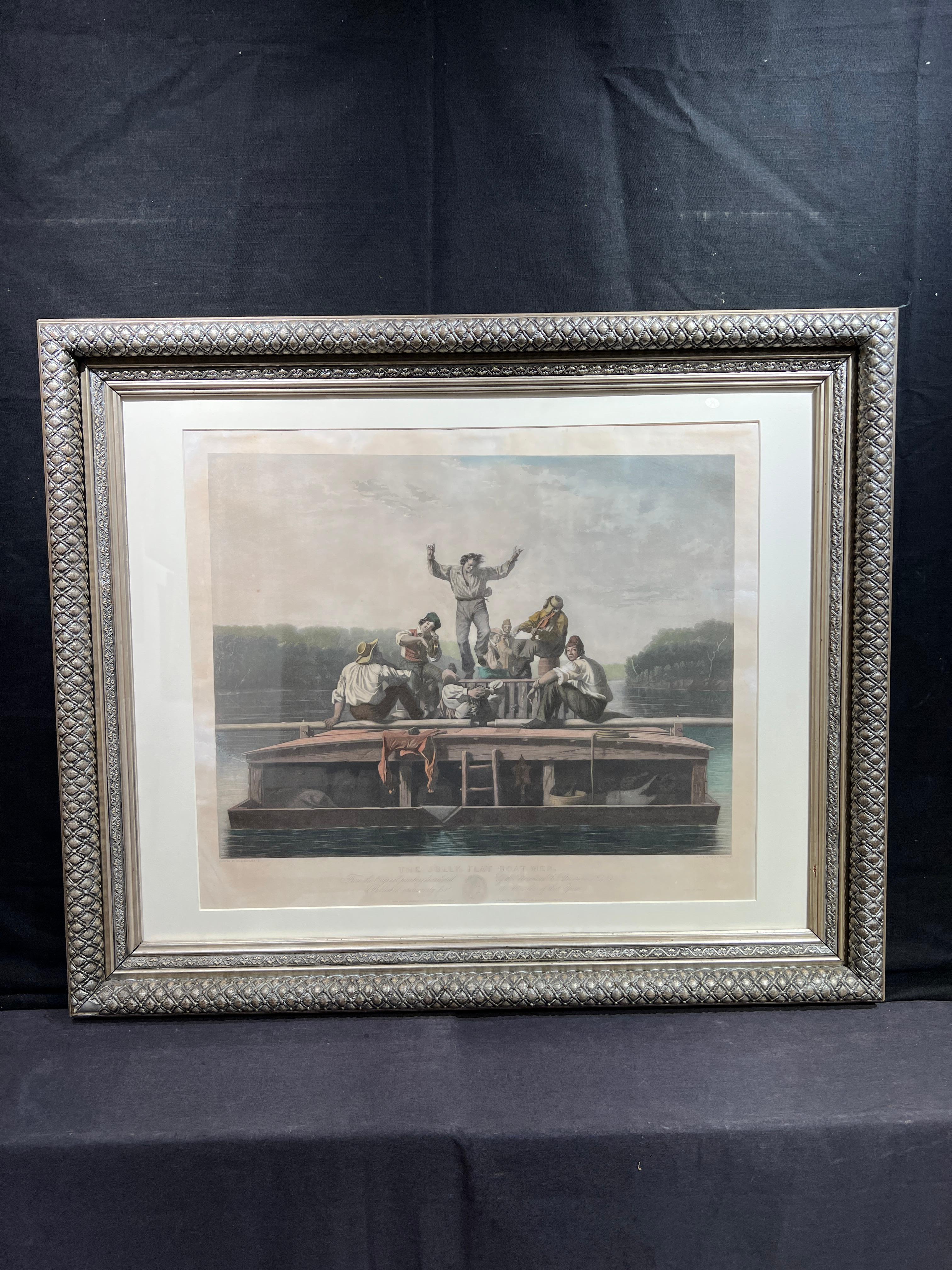 The Jolly Flat Boat Men - Print by George Caleb Bingham
