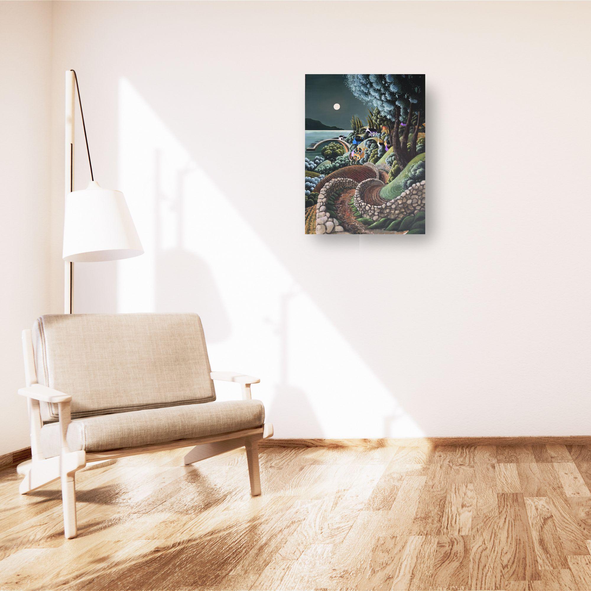 Ancient Stock Route - original surrealism landscape painting - contemporary Art For Sale 1