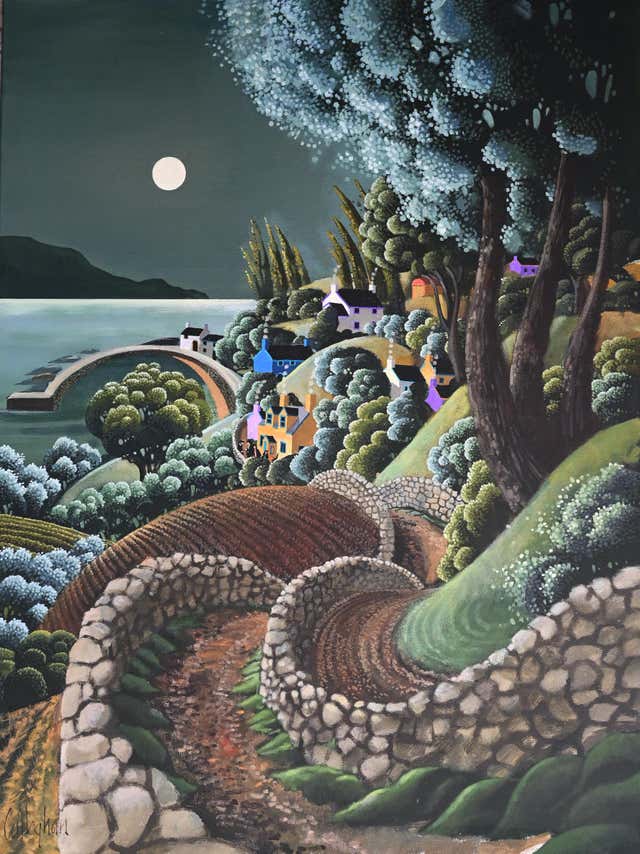Callaghan Prints George Callaghan - Midnight on the Water- original surrealism landscape ...