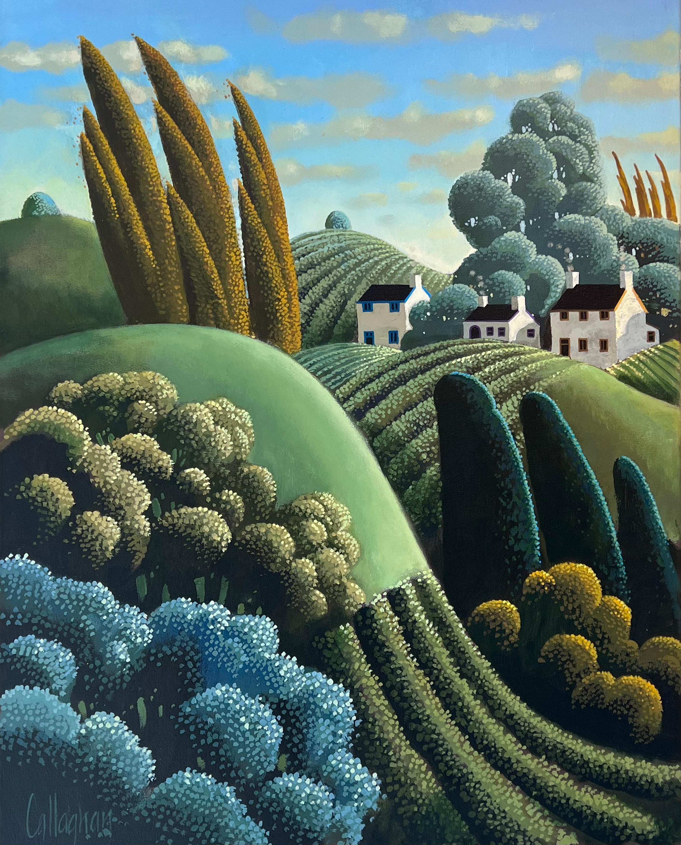 "The Sensual Landscape" by George Callaghan invites viewers into a captivating realm of softness and allure, where cool and earthy tones intertwine in a symphony of sensual delight. In this mesmerizing painting, every brushstroke evokes a sense of