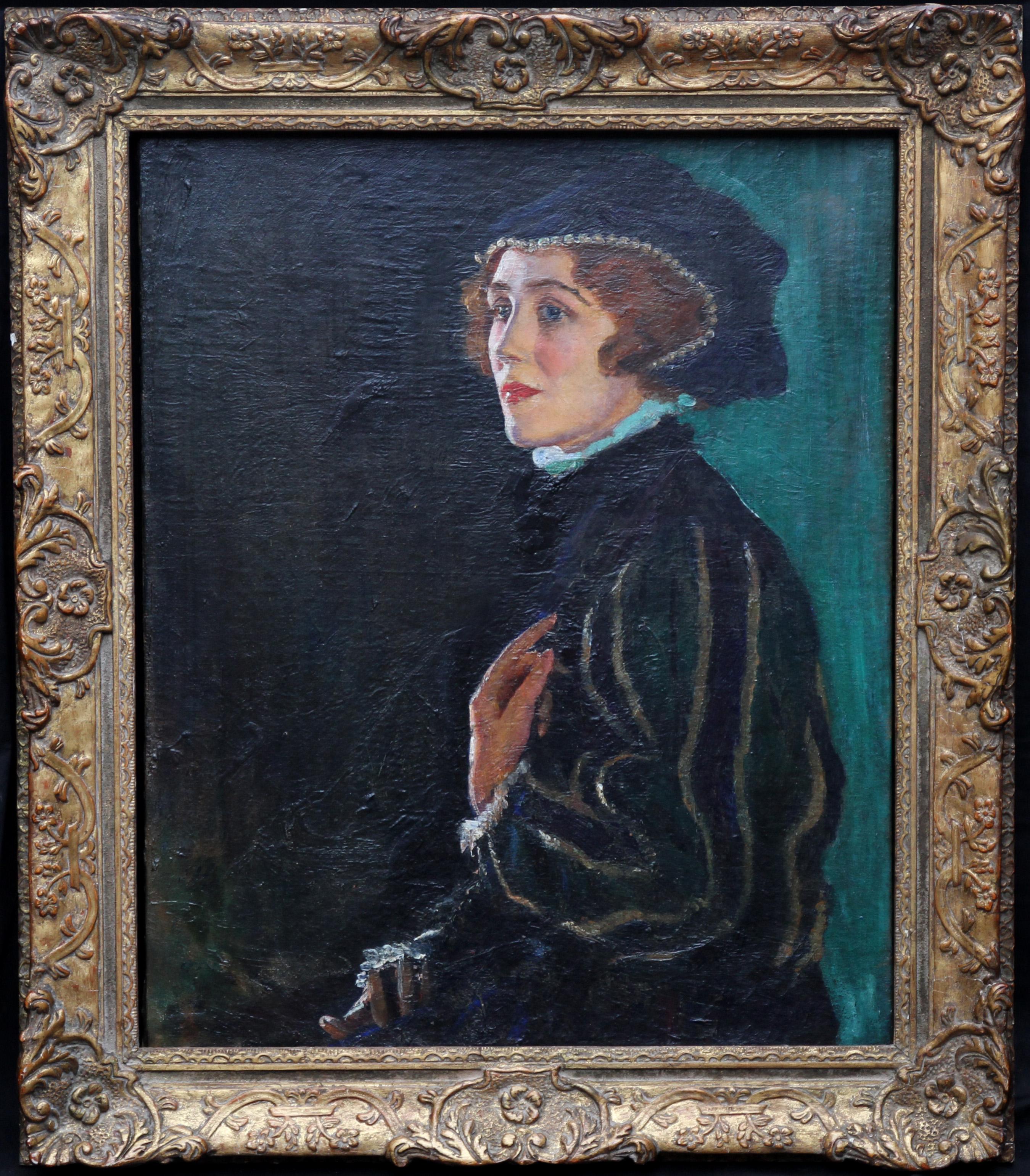 Cecily Byrne as Mary Stewart - British art 30's actress portrait oil painting For Sale 2