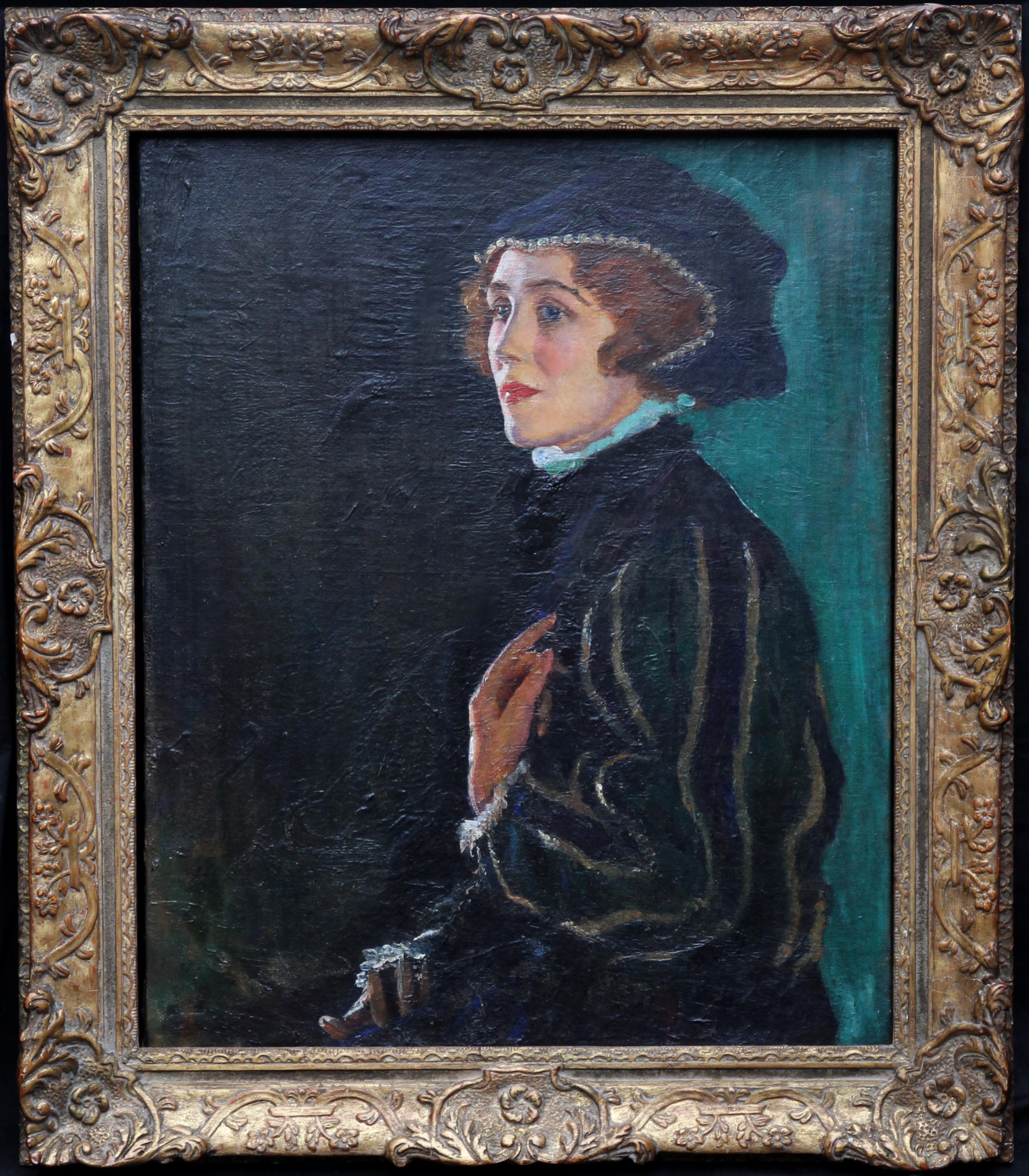 Cecily Byrne as Mary Stewart - British art 30's actress portrait oil painting For Sale 1