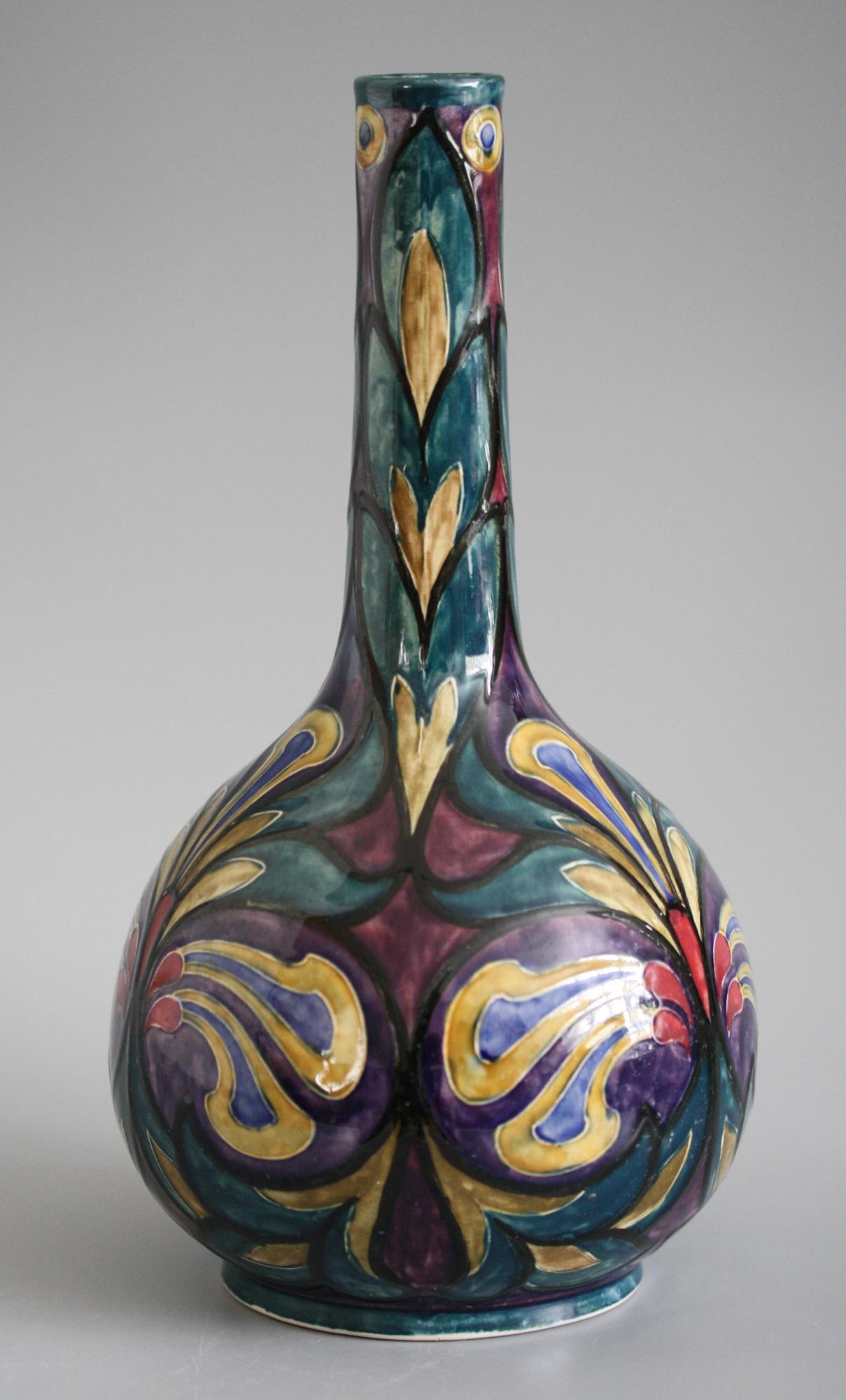 Vaso in ceramica dipinto a mano George Cartlidge Morris Ware Art Deco in vendita 2