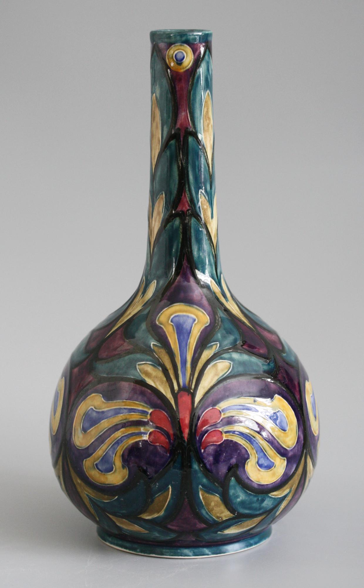 Vaso in ceramica dipinto a mano George Cartlidge Morris Ware Art Deco in vendita 3
